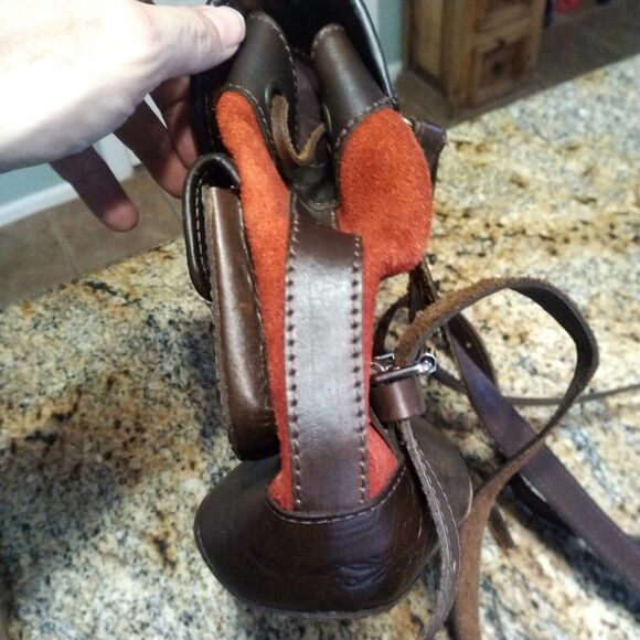 Leather Wool Tweed Suede Artisan Hand Made Red Brown Backpack Bag